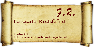 Fancsali Richárd névjegykártya